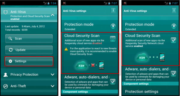 Kaspersky Virus Removal App for Android