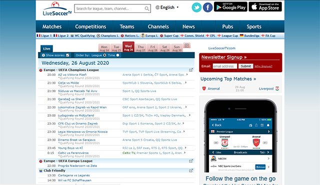 10 Best Football Streaming Sites To Watch Soccer Live Online 2 Live Soccer TV
