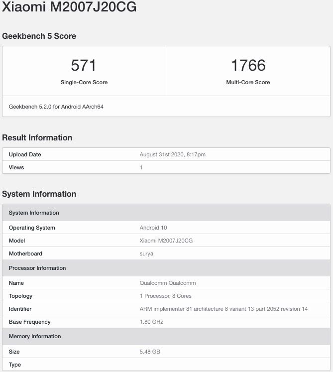 Poco X3 found on GeekBench with specs 1 Poco X3 found on GeekBench with specs