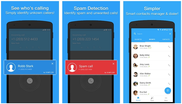 Simpler Caller ID Contacts and Dialer