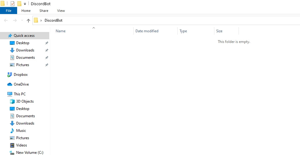 Create a Discord Bot Folder in PC