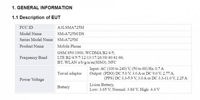 Samsung Galaxy A72 4G appears on FCC certification with 25W fast charger