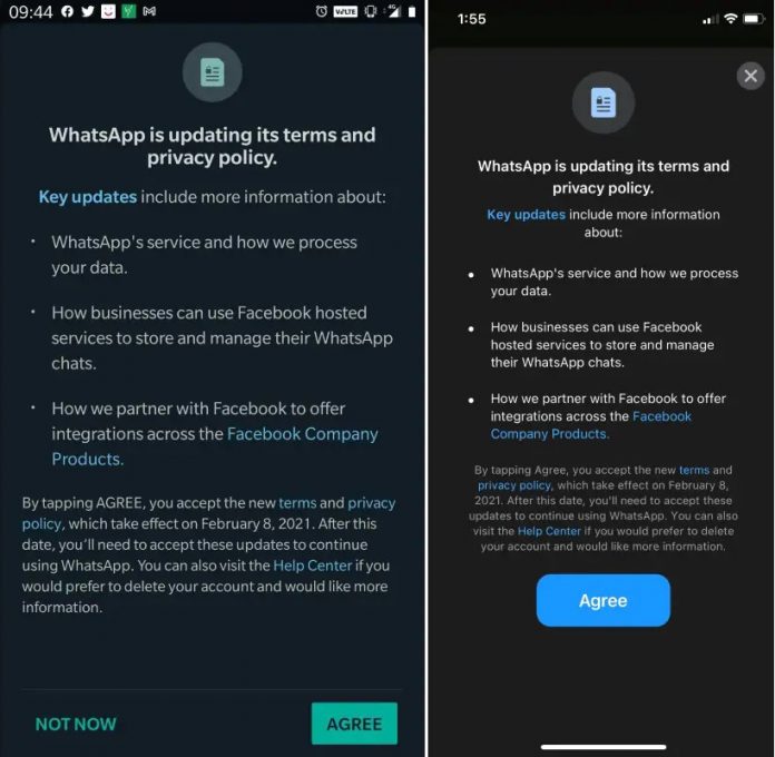 You will not be able to use WhatsApp after February 8, if you do not accept the new privacy policies