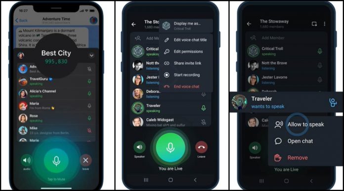 Telegram add Voice Chat 2.0 features for unlimited participants
