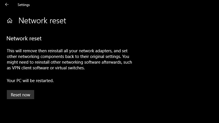 Reset your network settings - why is my internet not working