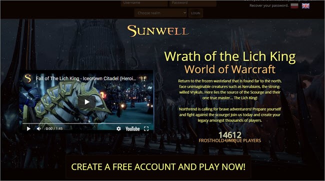 World Of Warcraft SunWell Private Servers
