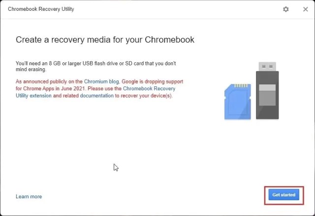 create a recovery media for your chromebook