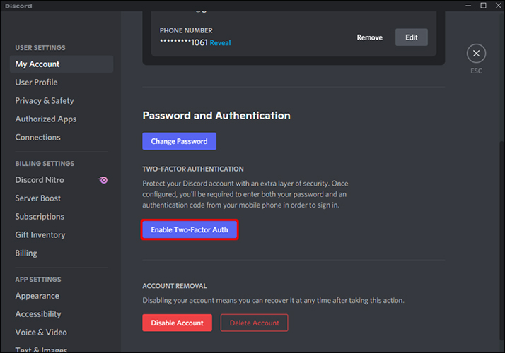 discord 2fa authentication