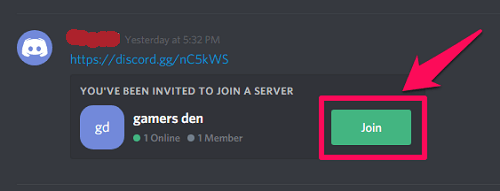 discord join a server