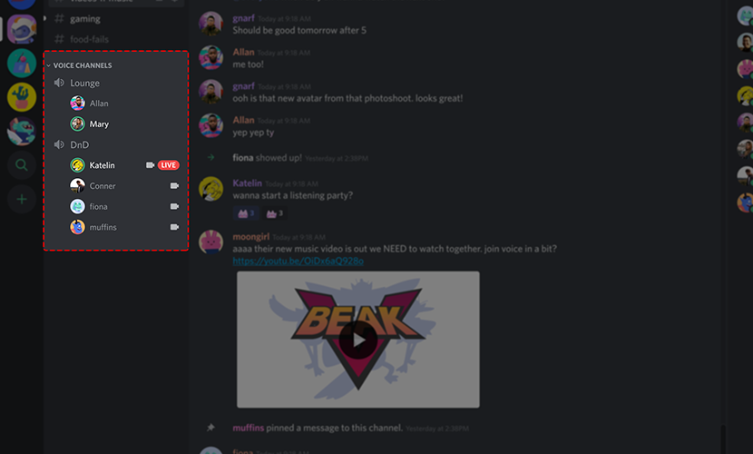 discord voice chats